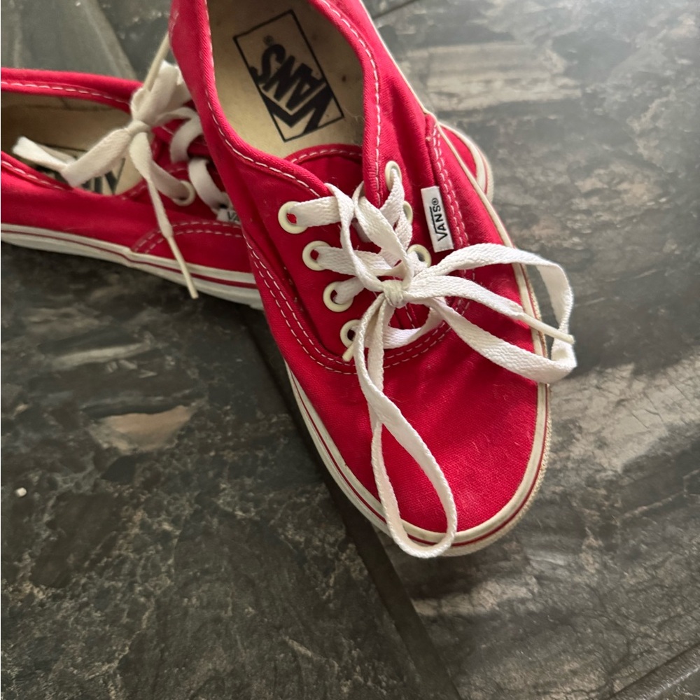 Red Lace Up Vans